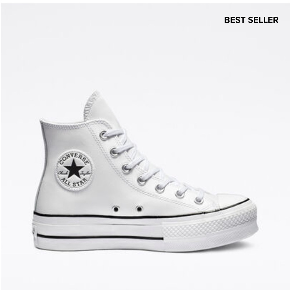 Converse leather platform shoes